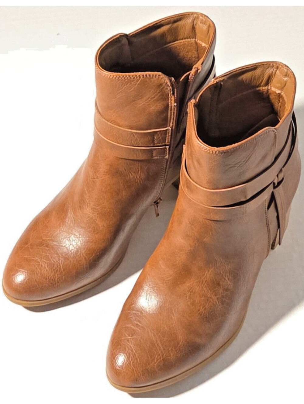 Frye and Co Indiana Ankle Boots Womens 9M Brown Side Zip Low Heel Booties - Picture 3 of 15